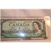 Image 1 : 1954 Cdn. Dollar Bill - Modified - Discoloured but looks Uncirculated