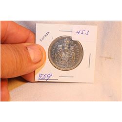 1959 Cdn. Fifty Cent Coin - Silver