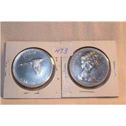 2 - 1967 Cdn. Dollar Coins - Silver