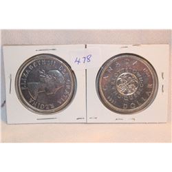 2 - 1964 Cdn. Dollar Coins - Silver