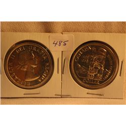 2 - 1958 Cdn. Dollar Coins - Silver