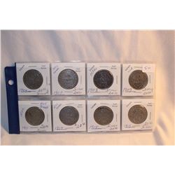 Nfld. Fifty Cent Coins - Complete Set (8 Coins)