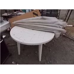 PATIO TABLE WITH UMBRELLA