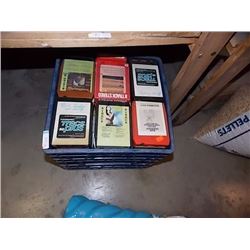 CRATE OF VINTAGE 8-TRACK TAPES