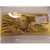 Image 1 : GOLD FOIL BILL - 24K GOLD - USA $100 - not legal tendar