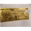 Image 1 : GOLD FOIL BILL - 24K GOLD - USA $20 - not legal tendar