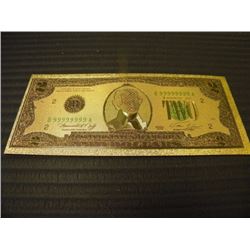 GOLD FOIL BILL - 24 K - USA $2 - not legal tendar