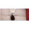 Image 1 : NECKLACE - 1.15CT PEAR FACETED GARNET & DIAMOND IN STERLING SILVER BEZEL SETTING
