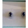 Image 2 : EARRINGS- BLUE SAPPHIRE & DIAMONDS IN STERLING SILVER SETTING - RETAIL ESTIMATE $350