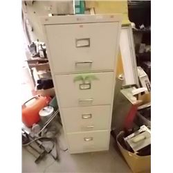 FILE CABINET - 4 DRAWER & PANASONIC FAX WITH PAPER