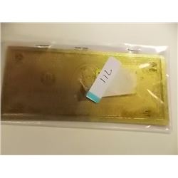 GOLD FOIL BILL - 24K GOLD - USA $2 - not legal tendar