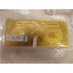 GOLD FOIL BILL - 24K GOLD - USA $2 - not legal tendar
