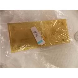 GOLD FOIL BILL - 24K GOLD - USA $1 - not legal tendar