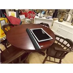 ROUND MAHOGANY  WOOD DINING TABLE - 46" DIAMETER