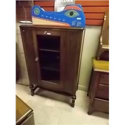VINTAGE WOOD GLASS DOOR CABINET