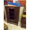 Image 1 : VINTAGE WOOD GLASS DOOR CABINET