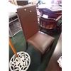 Image 1 : BROWN LEATHER CHAIR - 4 X BID
