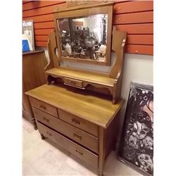 ART NOUVEAU SATIN WALNUT DRESSING CHEST