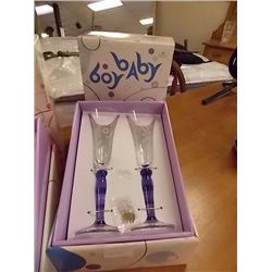 NEW SET OF GLASSES - 2 PC SET - BLUE - RETAIL ESTIMATE $29.99