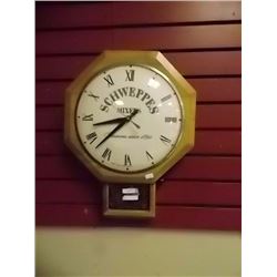 SCHWEPPES MIXERS ADVERTISING WALL CLOCK