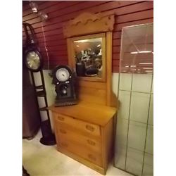 VINTAGE EAST LAKE QUEBEC ASH DRESSER WITH MIRROR - CIRCA 1870