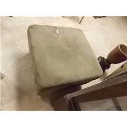 BROWN MICROFIBRE OTTOMAN