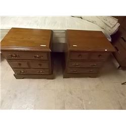 PINE NIGHT STANDS - 3 DRAWERS - 2 TTL