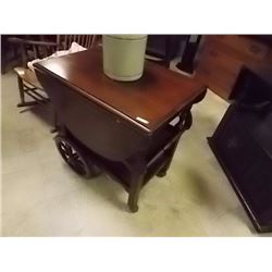 SOLID WOOD DROP SIDE TEA TROLLEY