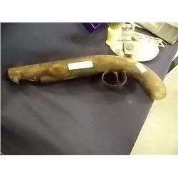 VINTAGE FLINT LOCK PISTOL - WOOD AND METAL - NEEDS TLC - ESTIMATE LATE 1700'S