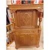 Image 2 : UNIQUE SOLID WOOD CABINET WITH CARVED FRONT - 51" TALL X 38" WIDE