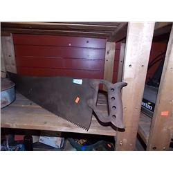 VINTAGE ALL METAL HAND SAW