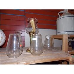 OIL LAMP - MADE IN ENGLAND - WITH 4 FLUTES