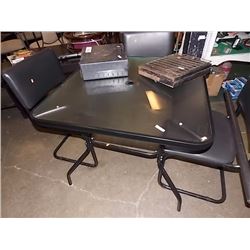 SQUARE GLASS TOP PATIO TABLE