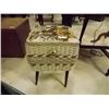 Image 1 : RETRO SEWING BASKET ON LEGS
