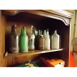 SHELF LOT OF COLLECTOR BOTTLES