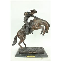 Wooly Chaps Bronze Sculpture Cowboy Horse
