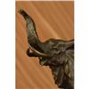 Image 2 : Laughing Elephant Symbol of Luck Bronze Sculpture on Marble Base Figurine