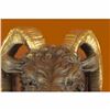 Image 3 : Mascot Ram Head Bronze Sculpture on Marble Base Statue