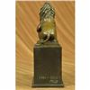 Image 3 : Vintage Casting Lion on Ball Bronze Sculpture on Marble Base Statue
