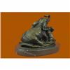 Image 3 : Elephant Mom with Two Cubs Bronze Sculpture on Marble Base Figurine