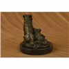 Image 4 : Miniature Wolf Family Bronze Sculpture on Marble Base Statue