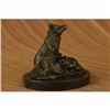 Image 5 : Miniature Wolf Family Bronze Sculpture on Marble Base Statue