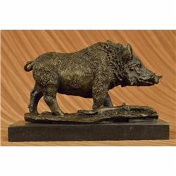 Art Deco Hot Cast Wild Pig Boar Bronze Sculpture