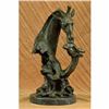 Image 3 : African Giraffe with Cub Bronze Sculpture Bust on Marble Base Figure