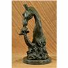 Image 5 : African Giraffe with Cub Bronze Sculpture Bust on Marble Base Figure