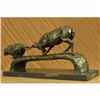 Image 3 : Elk Stag Confrontation Brown Bear Bronze Sculpture