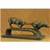 Image 4 : Elk Stag Confrontation Brown Bear Bronze Sculpture