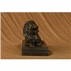 Image 4 : African Lion Roaring Bronze Sculpture on Marble Base Statue