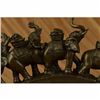 Image 2 : Five Elephant Crossing a Bridge of $100 US Bill Sign of Wealth Power Bronze Sculpture