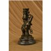 Image 1 : Elegant Elephant Candle Holder Bronze Sculpture on Marble Base Figurine